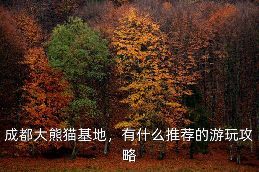 成都大熊貓基地，有什么推薦的游玩攻略