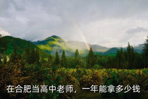 合肥中學一年多少錢,一年能拿多少錢