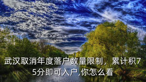 武漢取消年度落戶數(shù)量限制，累計(jì)積75分即可入戶,你怎么看