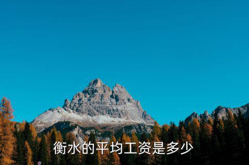 衡水的平均工資是多少