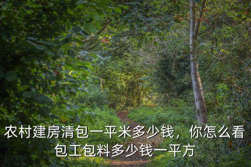 農村建房清包一平米多少錢，你怎么看包工包料多少錢一平方