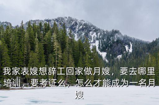 我家表嫂想辭工回家做月嫂，要去哪里培訓，要考證么，怎么才能成為一名月嫂