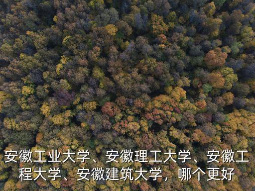 安徽工業大學、安徽理工大學、安徽工程大學、安徽建筑大學，哪個更好