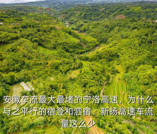 安徽車流最大最堵的寧洛高速，為什么與之平行的宿登和泗宿、新揚高速車流量這么少