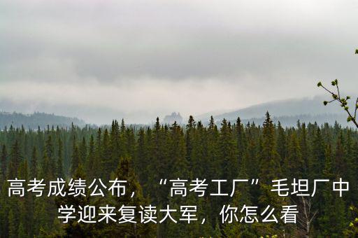 高考成績公布，“高考工廠”毛坦廠中學迎來復讀大軍，你怎么看
