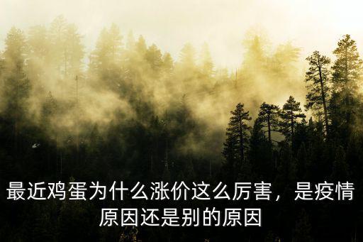 最近雞蛋為什么漲價(jià)這么厲害，是疫情原因還是別的原因