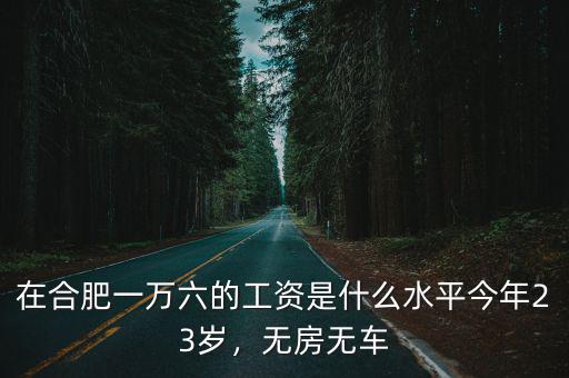 在合肥一萬六的工資是什么水平今年23歲，無房無車