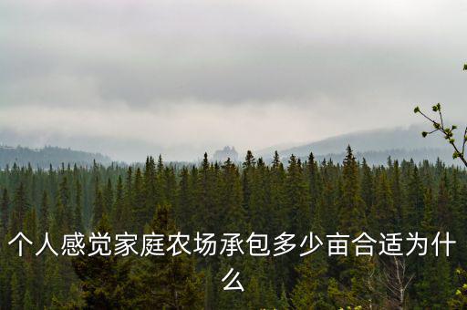 個人感覺家庭農場承包多少畝合適為什么
