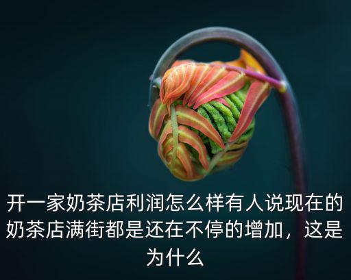 開一家奶茶店利潤怎么樣有人說現在的奶茶店滿街都是還在不停的增加，這是為什么
