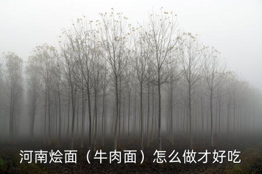 河南燴面（牛肉面）怎么做才好吃