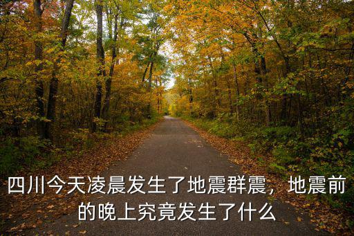 四川剛剛哪里發生地震了,四川今天凌晨發生了地震群震