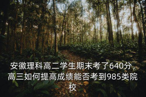 安徽理科高二學(xué)生期末考了640分，高三如何提高成績(jī)能否考到985類院校