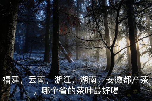 福建，云南，浙江，湖南，安徽都產茶，哪個省的茶葉最好喝