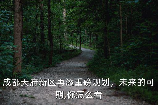 成都天府新區(qū)再添重磅規(guī)劃，未來(lái)的可期,你怎么看