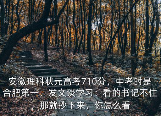 曹天陽合肥中考狀元高考多少分,安徽理科狀元高考710分