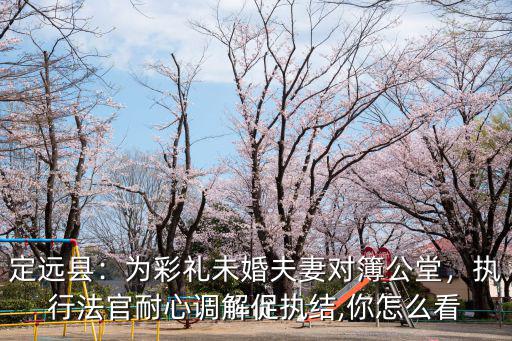 定遠縣：為彩禮未婚夫妻對簿公堂，執行法官耐心調解促執結,你怎么看