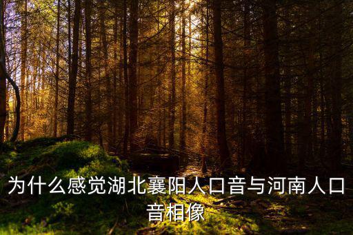 為什么感覺湖北襄陽人口音與河南人口音相像