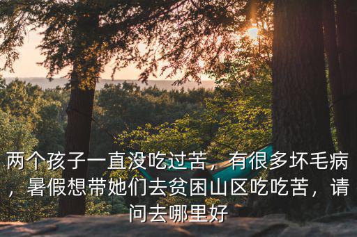 兩個(gè)孩子一直沒吃過苦，有很多壞毛病，暑假想帶她們?nèi)ヘ毨絽^(qū)吃吃苦，請(qǐng)問去哪里好
