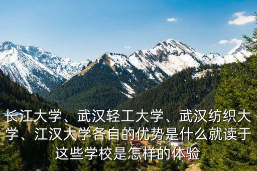 長江大學、武漢輕工大學、武漢紡織大學、江漢大學各自的優勢是什么就讀于這些學校是怎樣的體驗