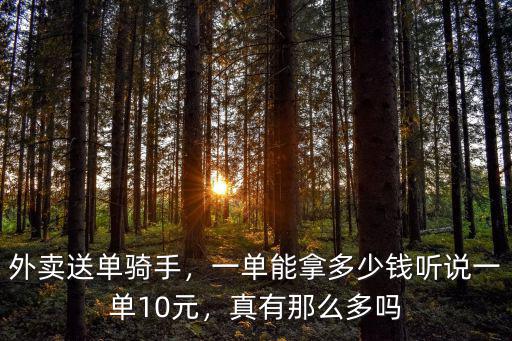 外賣送單騎手，一單能拿多少錢聽說一單10元，真有那么多嗎