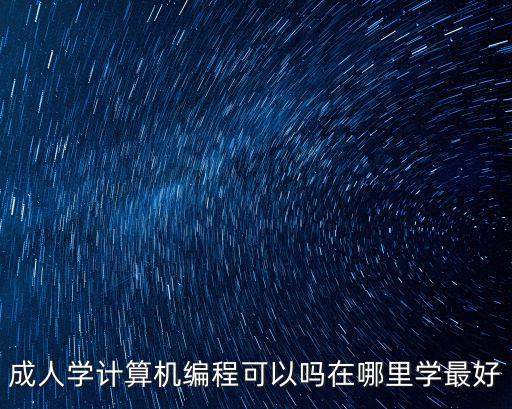 成人學計算機編程可以嗎在哪里學最好