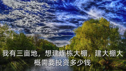 黃山連棟溫室大棚多少錢一平,建大棚大概需要投資多少錢