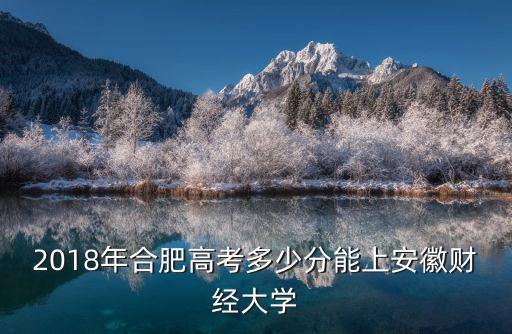 2018年合肥高考多少分能上安徽財經大學