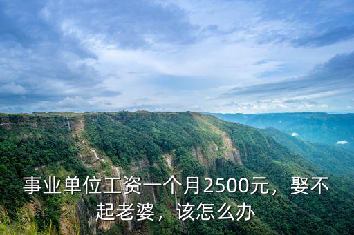 事業單位工資一個月2500元，娶不起老婆，該怎么辦