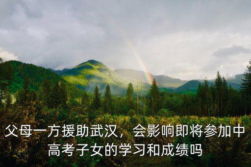 父母一方援助武漢，會影響即將參加中高考子女的學習和成績嗎