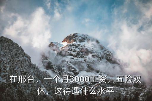 在邢臺，一個(gè)月3000工資，五險(xiǎn)雙休，這待遇什么水平