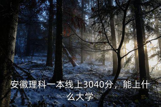 安徽理科一本線上3040分，能上什么大學