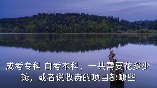 成考專科 自考本科，一共需要花多少錢，或者說收費的項目都哪些