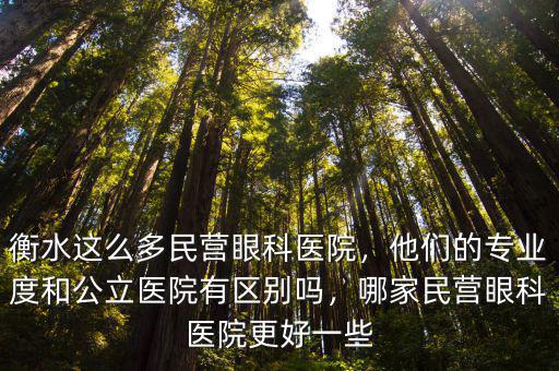 衡水市有多少家民營(yíng)醫(yī)院,衡水這么多民營(yíng)眼科醫(yī)院