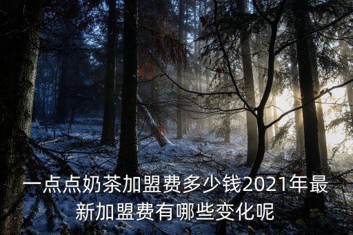 一點點奶茶加盟費多少錢2021年最新加盟費有哪些變化呢