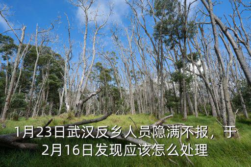 1月23日武漢反鄉人員隱滿不報，于2月16日發現應該怎么處理