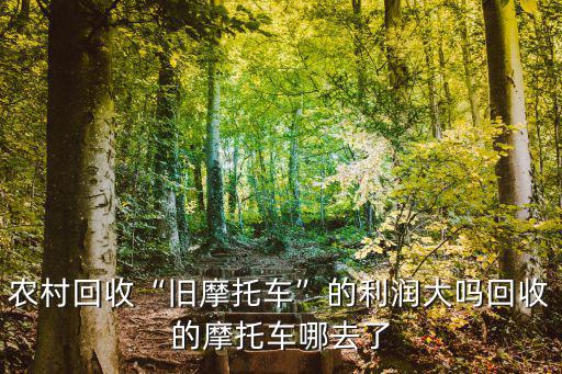 農村回收“舊摩托車”的利潤大嗎回收的摩托車哪去了