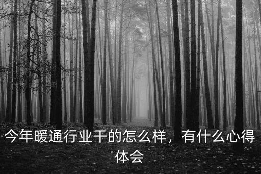 荊門暖通行業怎么樣,今年暖通行業干的怎么樣