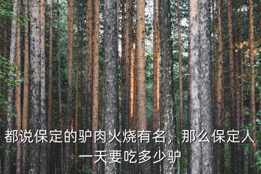 保定一年吃多少頭驢,那么保定人一天要吃多少驢