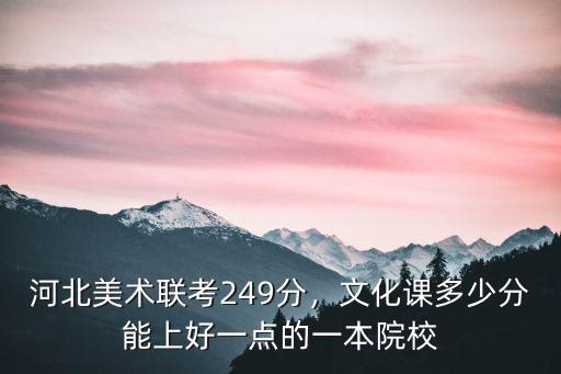 河北聯考藝術滿分是多少,河北美術聯考249分