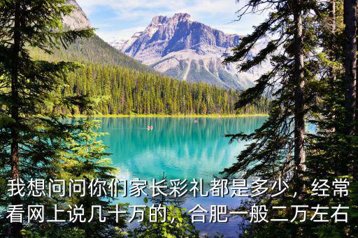 我想問問你們家長彩禮都是多少，經常看網上說幾十萬的，合肥一般二萬左右