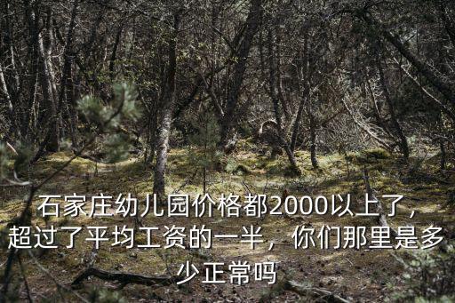 石家莊幼兒園價格都2000以上了，超過了平均工資的一半，你們那里是多少正常嗎