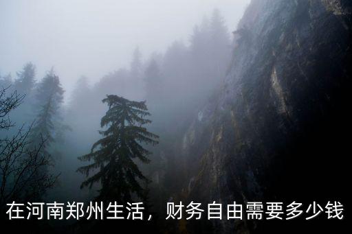 河南省年產值多少錢,財務自由需要多少錢