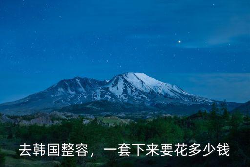 去韓國整容，一套下來要花多少錢