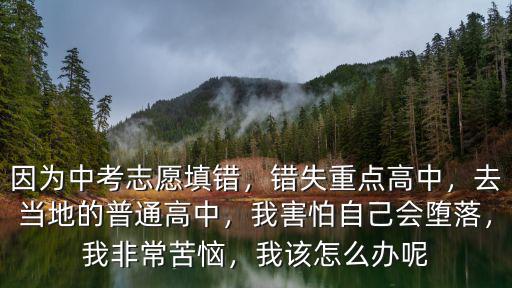 因?yàn)橹锌贾驹柑铄e(cuò)，錯(cuò)失重點(diǎn)高中，去當(dāng)?shù)氐钠胀ǜ咧?，我害怕自己?huì)墮落，我非常苦惱，我該怎么辦呢
