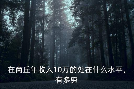 在商丘年收入10萬的處在什么水平，有多窮