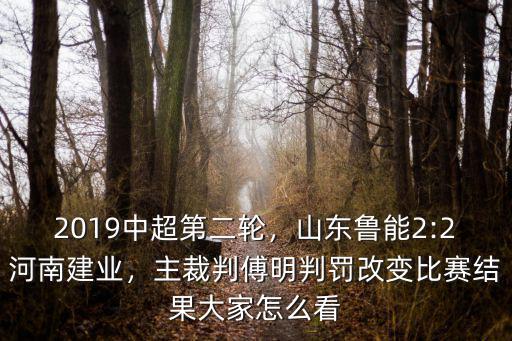 2019中超第二輪，山東魯能2:2河南建業，主裁判傅明判罰改變比賽結果大家怎么看