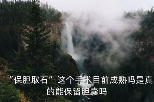 “保膽取石”這個手術目前成熟嗎是真的能保留膽囊嗎
