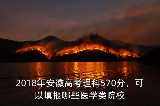 2018年安徽高考理科570分，可以填報哪些醫學類院校