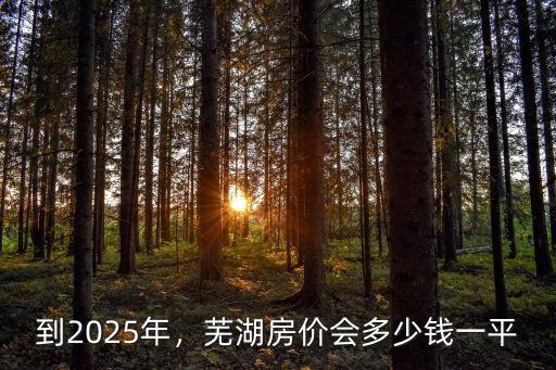 蕪湖預計2020年小區開盤有多少,到2025年