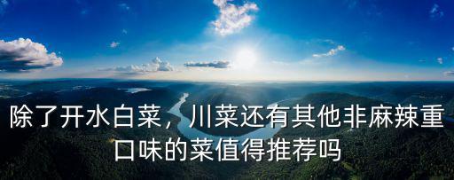 除了開水白菜，川菜還有其他非麻辣重口味的菜值得推薦嗎